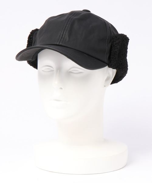 polcadot（ポルカドット）の「[Ruben]PU EAR FLAP CAP/フェイクレザー イヤーボア キャップ（キャップ・レディース・ブラック/カーキ/キャメル・FREE）」の7枚目の写真