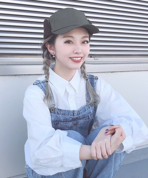 polcadot（ポルカドット）の「[Ruben]PU EAR FLAP CAP/フェイクレザー イヤーボア キャップ（キャップ・レディース・ブラック/カーキ/キャメル・FREE）」の10枚目の写真