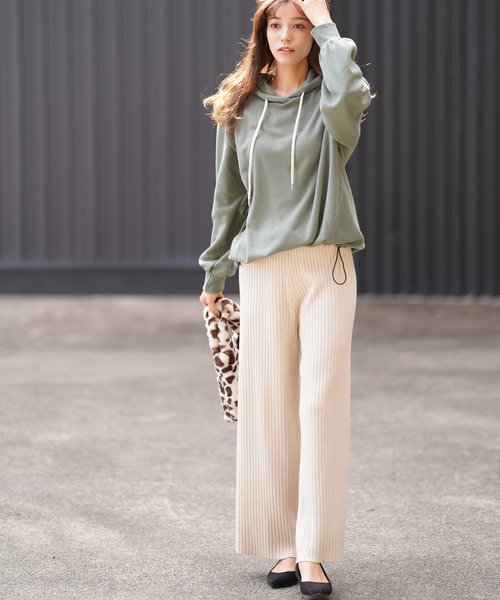 rps（アールピーエス）の「リブニットワイドパンツ（その他パンツ・レディース・ブラック/ベージュ系その他/キャメル/ベージュ系その他3・M）」の10枚目の写真