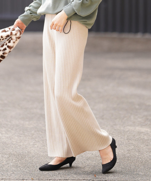 rps（アールピーエス）の「リブニットワイドパンツ（その他パンツ・レディース・ブラック/ベージュ系その他/キャメル/ベージュ系その他3・M）」の12枚目の写真