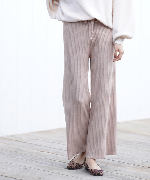 rps（アールピーエス）の「リブニットワイドパンツ（その他パンツ・レディース・ブラック/ベージュ系その他/キャメル/ベージュ系その他3・M）」の13枚目の写真