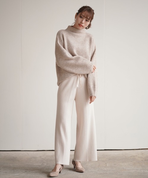 rps（アールピーエス）の「リブニットワイドパンツ（その他パンツ・レディース・ブラック/ベージュ系その他/キャメル/ベージュ系その他3・M）」の22枚目の写真