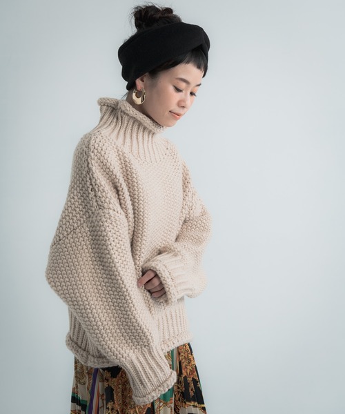 Libra Cue（リブラ キュー）の「Libra ローゲージルーズフィットニット（ニット/セーター・レディース・アイボリー/モカ/ブラック・FREE）」の5枚目の写真