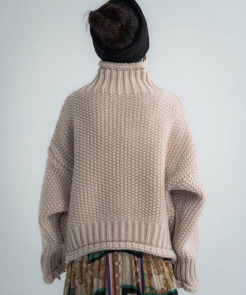 Libra Cue（リブラ キュー）の「Libra ローゲージルーズフィットニット（ニット/セーター・レディース・アイボリー/モカ/ブラック・FREE）」の7枚目の写真