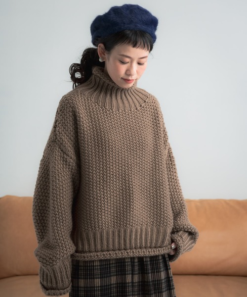 Libra Cue（リブラ キュー）の「Libra ローゲージルーズフィットニット（ニット/セーター・レディース・アイボリー/モカ/ブラック・FREE）」の9枚目の写真