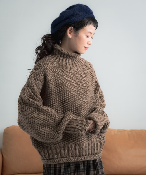 Libra Cue（リブラ キュー）の「Libra ローゲージルーズフィットニット（ニット/セーター・レディース・アイボリー/モカ/ブラック・FREE）」の10枚目の写真