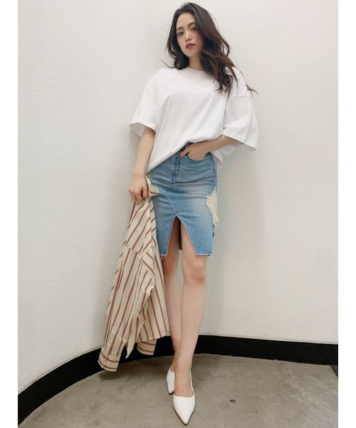 GYDA（ジェイダ）の「MrDeeds BIGTシャツ（Tシャツ/カットソー・レディース・その他/その他2/オフホワイト/チャコールグレー/グレー・FREE）」の8枚目の写真