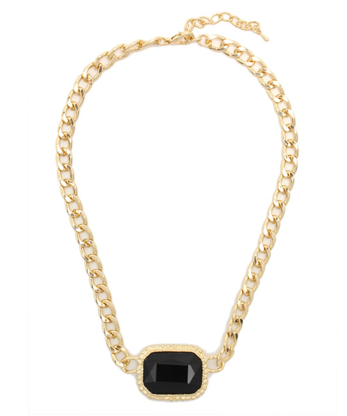 WEGO（ウィゴー）の「WEGO/スクエアビジューネックレス（ネックレス・レディース・ホワイト/ブラック/グリーン・FREE）」の5枚目の写真