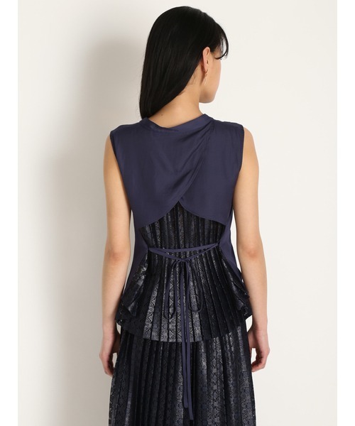 Lily Brown レースドッキングドレス ブラック LILY BROWN（リリーブラウン）の「レースドッキングドレス