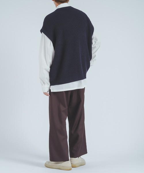 epnok（エプノック）の「クルーネックニットベスト（ベスト・メンズ・ネイビー/グレー/アイボリー・FREE）」の22枚目の写真