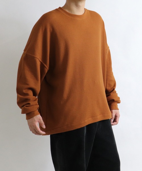 Confirm（コンファーム）の「Confirm / コンファーム モンスタービッグシルエットワッフルロンT（Tシャツ/カットソー・メンズ・ホワイト/ブラック/ベージュ/オレンジ・FREE）」の5枚目の写真