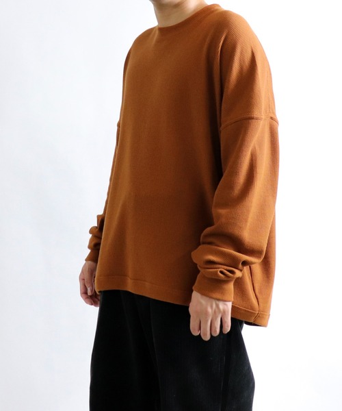 Confirm（コンファーム）の「Confirm / コンファーム モンスタービッグシルエットワッフルロンT（Tシャツ/カットソー・メンズ・ホワイト/ブラック/ベージュ/オレンジ・FREE）」の6枚目の写真