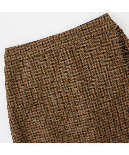 MODE ROBE（モードローブ）の「チェックフリンジラップスカート（スカート・レディース・ブラウン・FREE）」の10枚目の写真