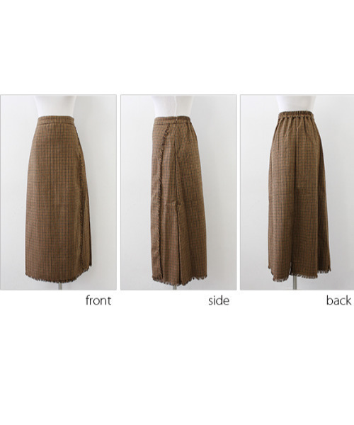 MODE ROBE（モードローブ）の「チェックフリンジラップスカート（スカート・レディース・ブラウン・FREE）」の14枚目の写真