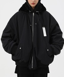 【MASONPRINCE】Reversible Boa Hooded Military Blouson WT0239