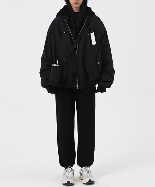 MASONPRINCE（メイソンプリンス）の「【MASONPRINCE】Reversible Boa Hooded Military Blouson WT0239（ミリタリージャケット・メンズ・ブラック・L/S/M）」の2枚目の写真