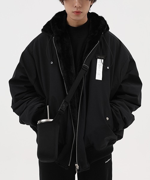 MASONPRINCE（メイソンプリンス）の「【MASONPRINCE】Reversible Boa Hooded Military Blouson WT0239（ミリタリージャケット・メンズ・ブラック・L/S/M）」の12枚目の写真