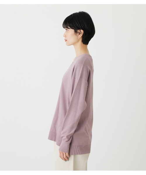 SIDE SLIT V/N KNIT TOPS/サイドスリットVネックニットトップス