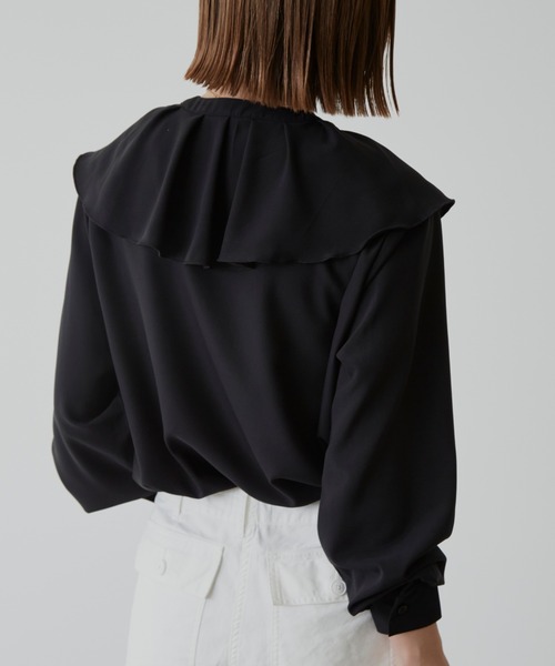 Aunt Marie's（アントマリーズ）の「ビックカラーブラウス（シャツ/ブラウス・レディース・ブラック/ホワイト/ドット・FREE）」の7枚目の写真