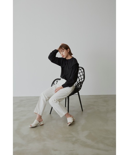 Aunt Marie's（アントマリーズ）の「ビックカラーブラウス（シャツ/ブラウス・レディース・ブラック/ホワイト/ドット・FREE）」の9枚目の写真