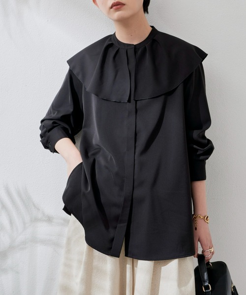 Aunt Marie's（アントマリーズ）の「ビックカラーブラウス（シャツ/ブラウス・レディース・ブラック/ホワイト/ドット・FREE）」の22枚目の写真