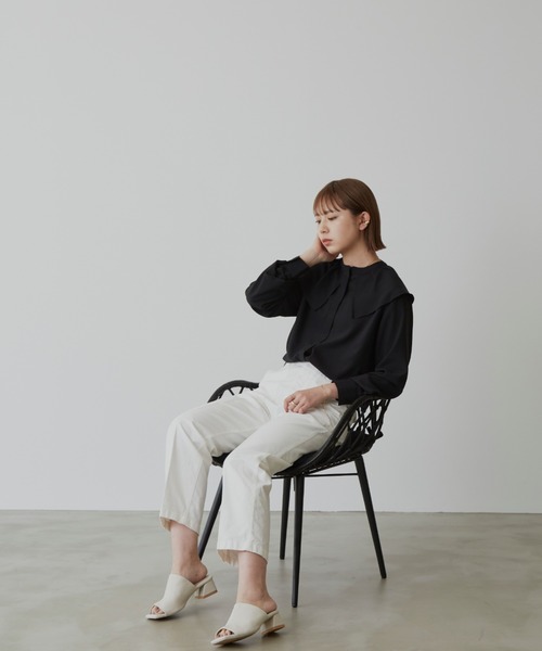 Aunt Marie's（アントマリーズ）の「ビックカラーブラウス（シャツ/ブラウス・レディース・ブラック/ホワイト/ドット・FREE）」の10枚目の写真