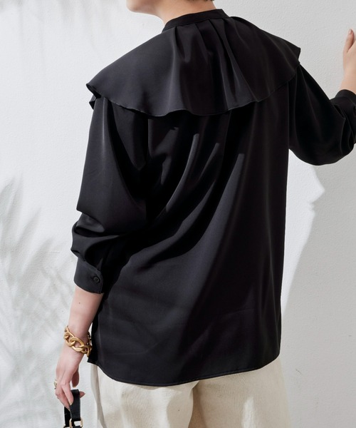 Aunt Marie's（アントマリーズ）の「ビックカラーブラウス（シャツ/ブラウス・レディース・ブラック/ホワイト/ドット・FREE）」の19枚目の写真