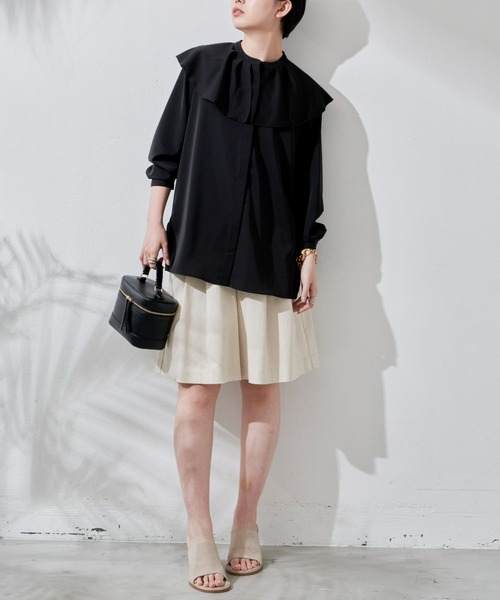 Aunt Marie's（アントマリーズ）の「ビックカラーブラウス（シャツ/ブラウス・レディース・ブラック/ホワイト/ドット・FREE）」の14枚目の写真