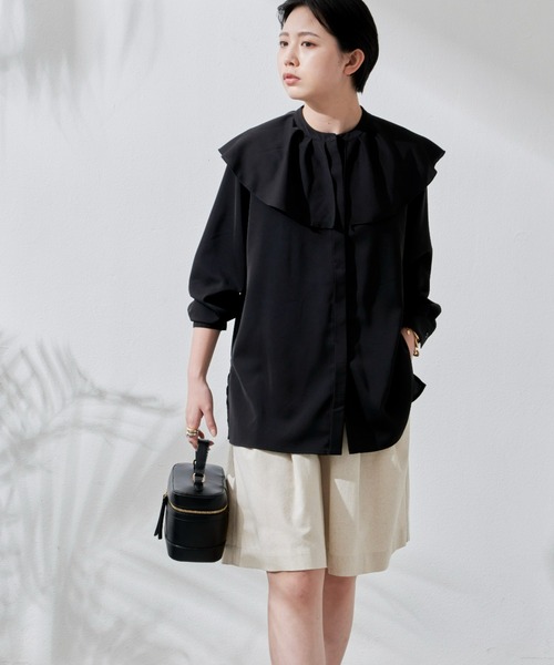 Aunt Marie's（アントマリーズ）の「ビックカラーブラウス（シャツ/ブラウス・レディース・ブラック/ホワイト/ドット・FREE）」の18枚目の写真