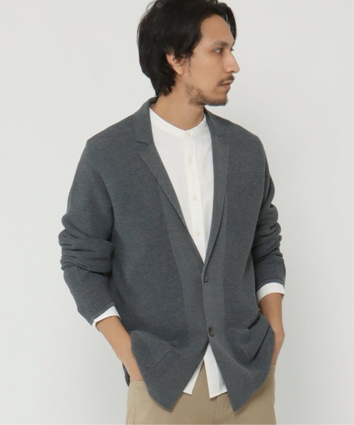 IKKA LOUNGE（イッカラウンジ）の「ニットジャケット（テーラードジャケット・メンズ・チャコールグレー/ブラック・S/L/XL/M）」の3枚目の写真