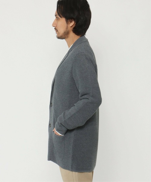 IKKA LOUNGE（イッカラウンジ）の「ニットジャケット（テーラードジャケット・メンズ・チャコールグレー/ブラック・S/L/XL/M）」の4枚目の写真