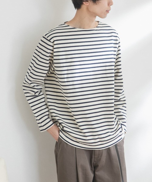 FORK&SPOON（フォークアンドスプーン）の「FORK&SPOON　ボートネックボーダー（Tシャツ/カットソー・メンズ・レッド系その他/オフホワイト/グリーン系その他/ブラック系その他/イエロー系その他/ブルー系その他・3/4/5）」の2枚目の写真