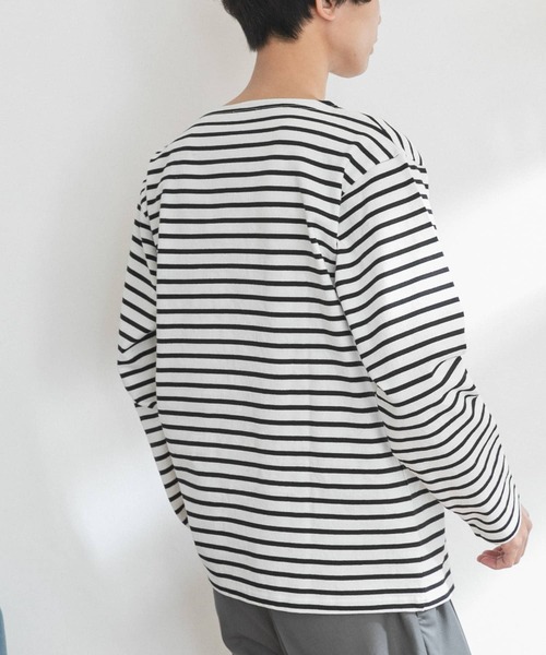 FORK&SPOON（フォークアンドスプーン）の「FORK&SPOON　ボートネックボーダー（Tシャツ/カットソー・メンズ・レッド系その他/オフホワイト/グリーン系その他/ブラック系その他/イエロー系その他/ブルー系その他・3/4/5）」の7枚目の写真