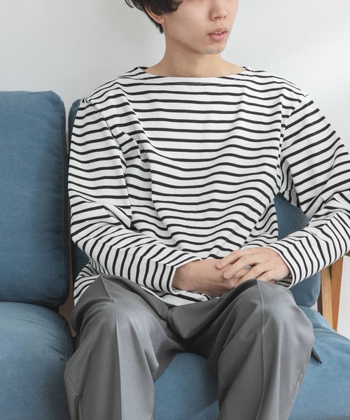 FORK&SPOON（フォークアンドスプーン）の「FORK&SPOON　ボートネックボーダー（Tシャツ/カットソー・メンズ・レッド系その他/オフホワイト/グリーン系その他/ブラック系その他/イエロー系その他/ブルー系その他・3/4/5）」の8枚目の写真