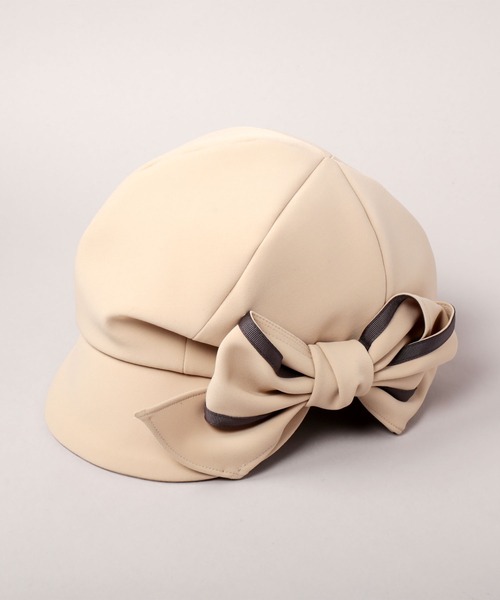 【LUDLOW×CA4LA】　キャスケット　リボン　ベージュ LUDLOW×CA4LA】 キャスケット リボン ベージュ - メルカリ