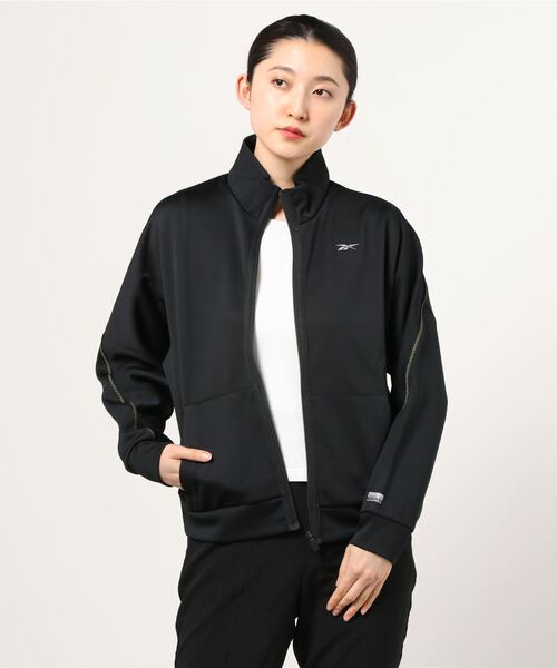 Reebok（リーボック）の「DMX トラック ジャケット / DMX Track Jacket（ジャージ・レディース・ブラック×イエロー・SMALL/MEDIUM/LARGE/X-LARGE）」の7枚目の写真