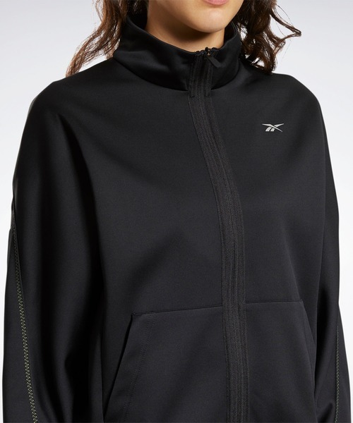 Reebok（リーボック）の「DMX トラック ジャケット / DMX Track Jacket（ジャージ・レディース・ブラック×イエロー・SMALL/MEDIUM/LARGE/X-LARGE）」の3枚目の写真