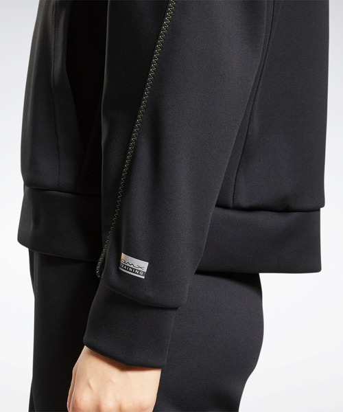 Reebok（リーボック）の「DMX トラック ジャケット / DMX Track Jacket（ジャージ・レディース・ブラック×イエロー・SMALL/MEDIUM/LARGE/X-LARGE）」の4枚目の写真