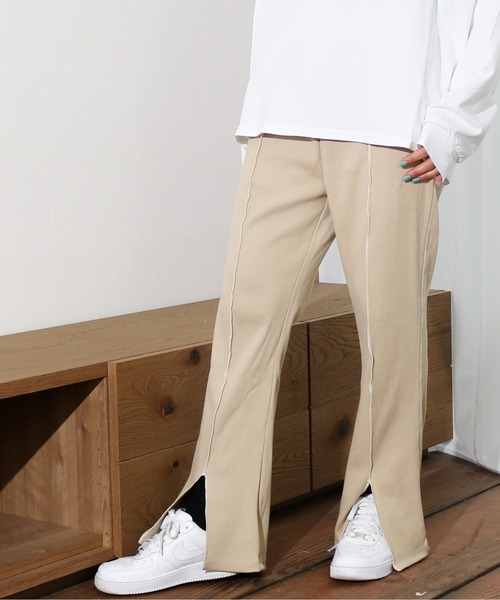 Per sist ence(パーシエンス)の「Per sist ence/パーシエンス フロントメロウフレアパンツ(その他パンツ・レディース・ミント/ベージュ/ブラック・FREE)」の1枚目の写真