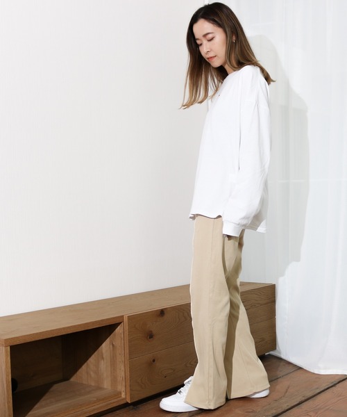 Per sist ence(パーシエンス)の「Per sist ence/パーシエンス フロントメロウフレアパンツ(その他パンツ・レディース・ミント/ベージュ/ブラック・FREE)」の18枚目の写真