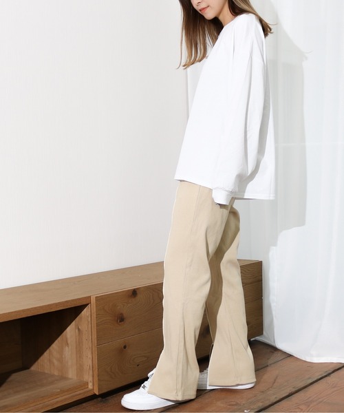 Per sist ence(パーシエンス)の「Per sist ence/パーシエンス フロントメロウフレアパンツ(その他パンツ・レディース・ミント/ベージュ/ブラック・FREE)」の17枚目の写真