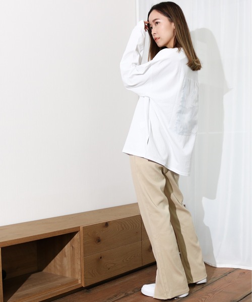 Per sist ence(パーシエンス)の「Per sist ence/パーシエンス フロントメロウフレアパンツ(その他パンツ・レディース・ミント/ベージュ/ブラック・FREE)」の16枚目の写真