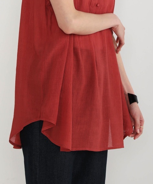 Bou Jeloud（ブージュルード）の「シフォン楊柳ギャザーブラウス（シャツ/ブラウス・レディース・ホワイト/ブラック/ブラウン/マスタード・FREE）」の5枚目の写真