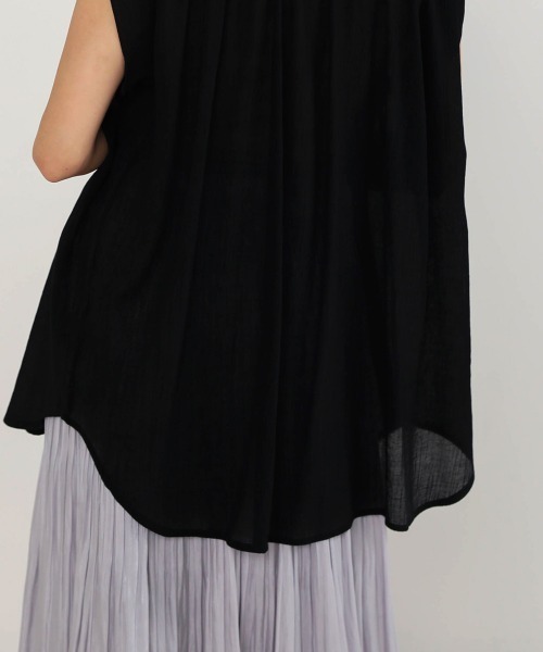 Bou Jeloud（ブージュルード）の「シフォン楊柳ギャザーブラウス（シャツ/ブラウス・レディース・ホワイト/ブラック/ブラウン/マスタード・FREE）」の22枚目の写真