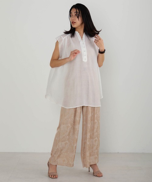 Bou Jeloud（ブージュルード）の「シフォン楊柳ギャザーブラウス（シャツ/ブラウス・レディース・ホワイト/ブラック/ブラウン/マスタード・FREE）」の15枚目の写真