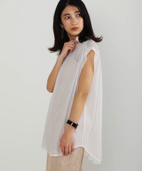 Bou Jeloud（ブージュルード）の「シフォン楊柳ギャザーブラウス（シャツ/ブラウス・レディース・ホワイト/ブラック/ブラウン/マスタード・FREE）」の19枚目の写真