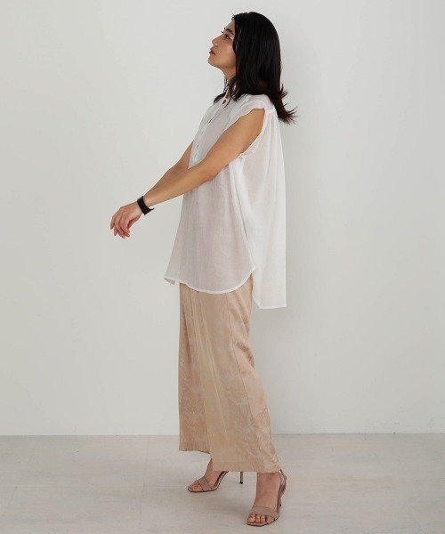 Bou Jeloud（ブージュルード）の「シフォン楊柳ギャザーブラウス（シャツ/ブラウス・レディース・ホワイト/ブラック/ブラウン/マスタード・FREE）」の11枚目の写真