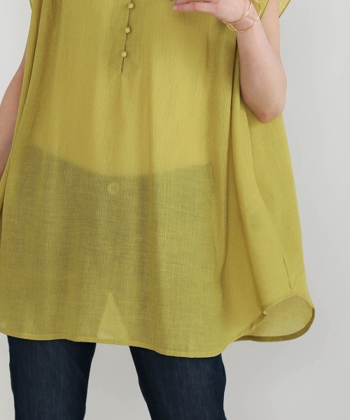 Bou Jeloud（ブージュルード）の「シフォン楊柳ギャザーブラウス（シャツ/ブラウス・レディース・ホワイト/ブラック/ブラウン/マスタード・FREE）」の16枚目の写真