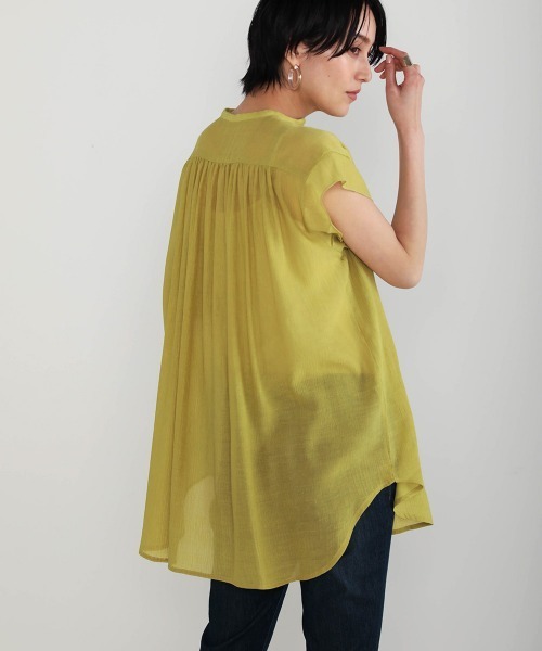 Bou Jeloud（ブージュルード）の「シフォン楊柳ギャザーブラウス（シャツ/ブラウス・レディース・ホワイト/ブラック/ブラウン/マスタード・FREE）」の20枚目の写真