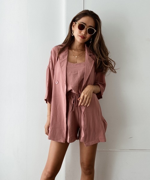 esutoreja（エストレジャ）の「ショートジャケット3点セットアップ（セットアップ・レディース・ブラック/ピンク/ブルー・FREE）」の9枚目の写真